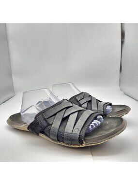 Cushe Mens Manuka strap Sandals Size 13 Leather Flip Flop Slide Shoes Black